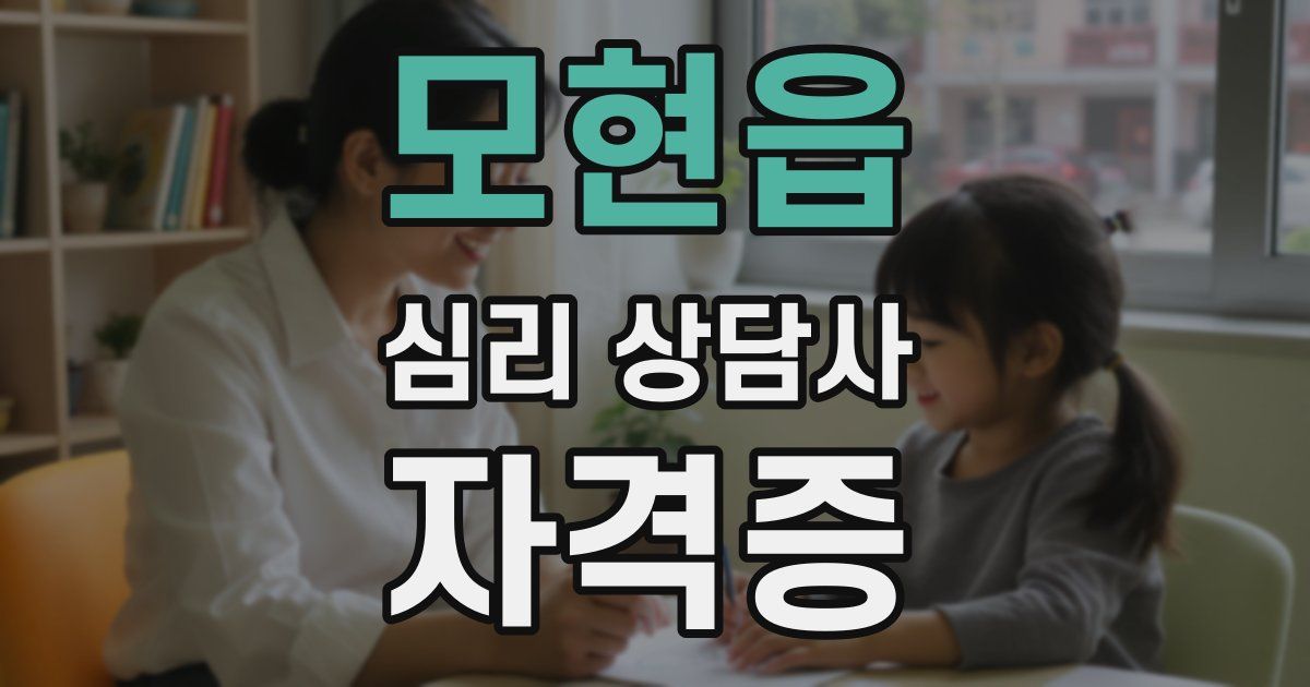 모현읍 심리 상담사 자격증