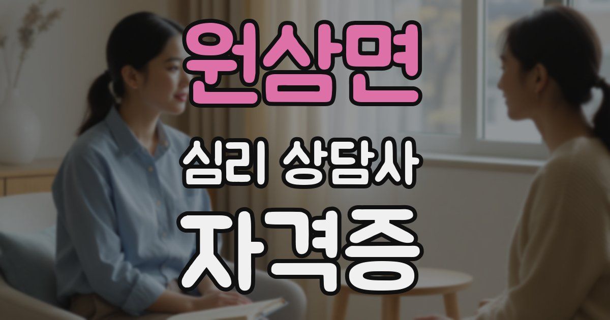 원삼면 심리 상담사 자격증