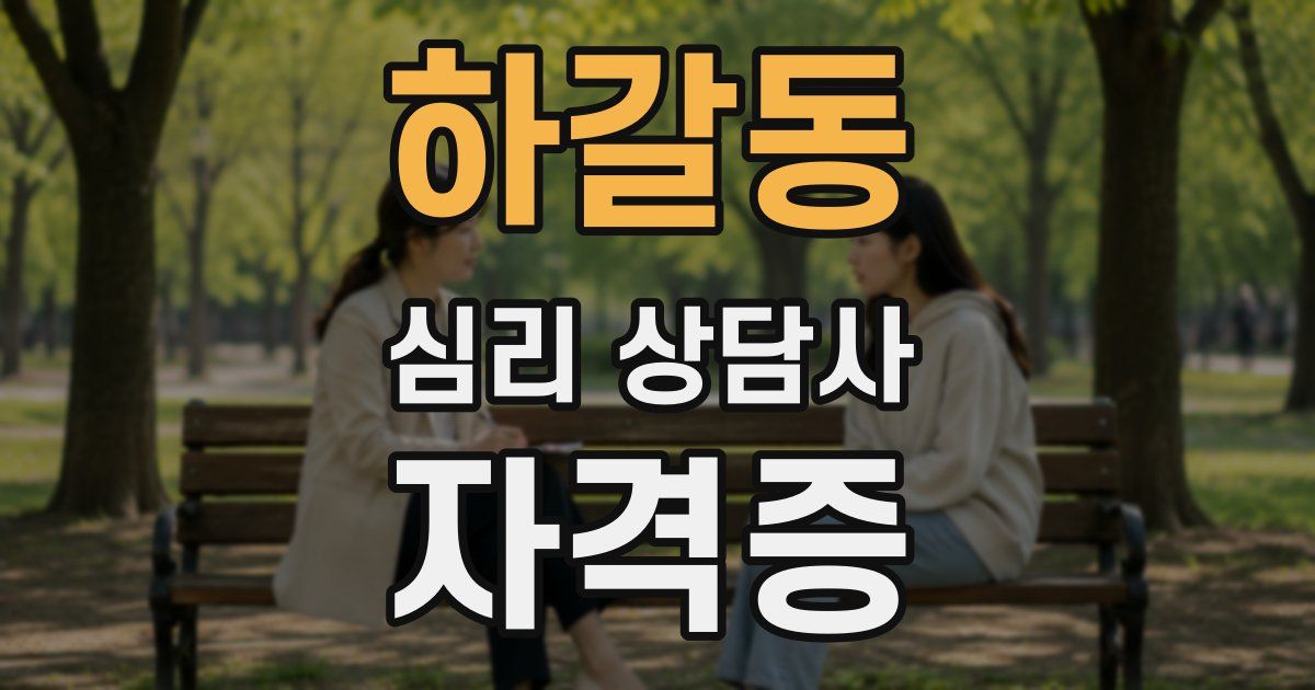 하갈동 심리 상담사 자격증
