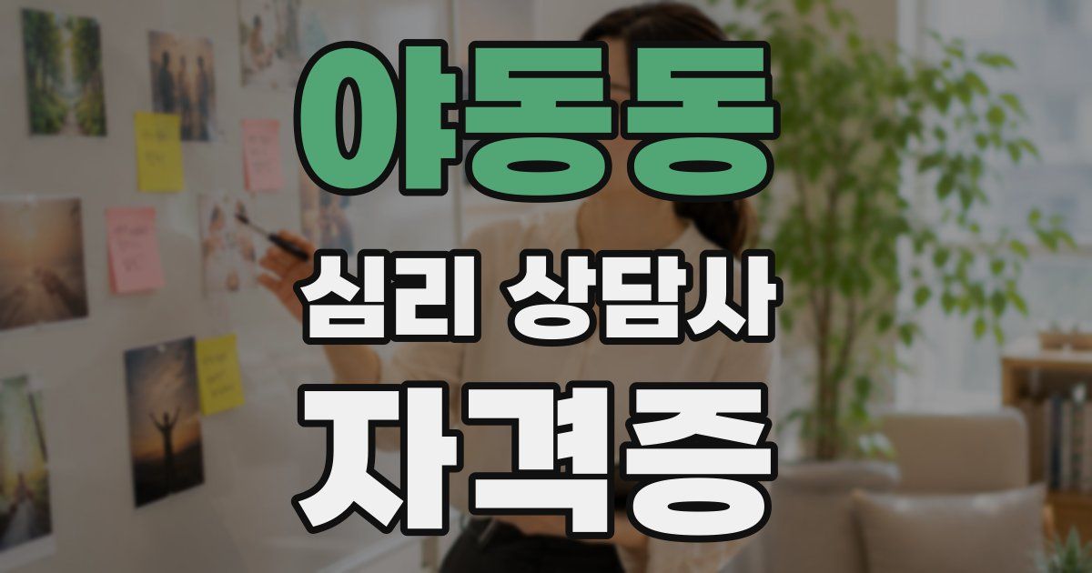 야동동 심리 상담사 자격증