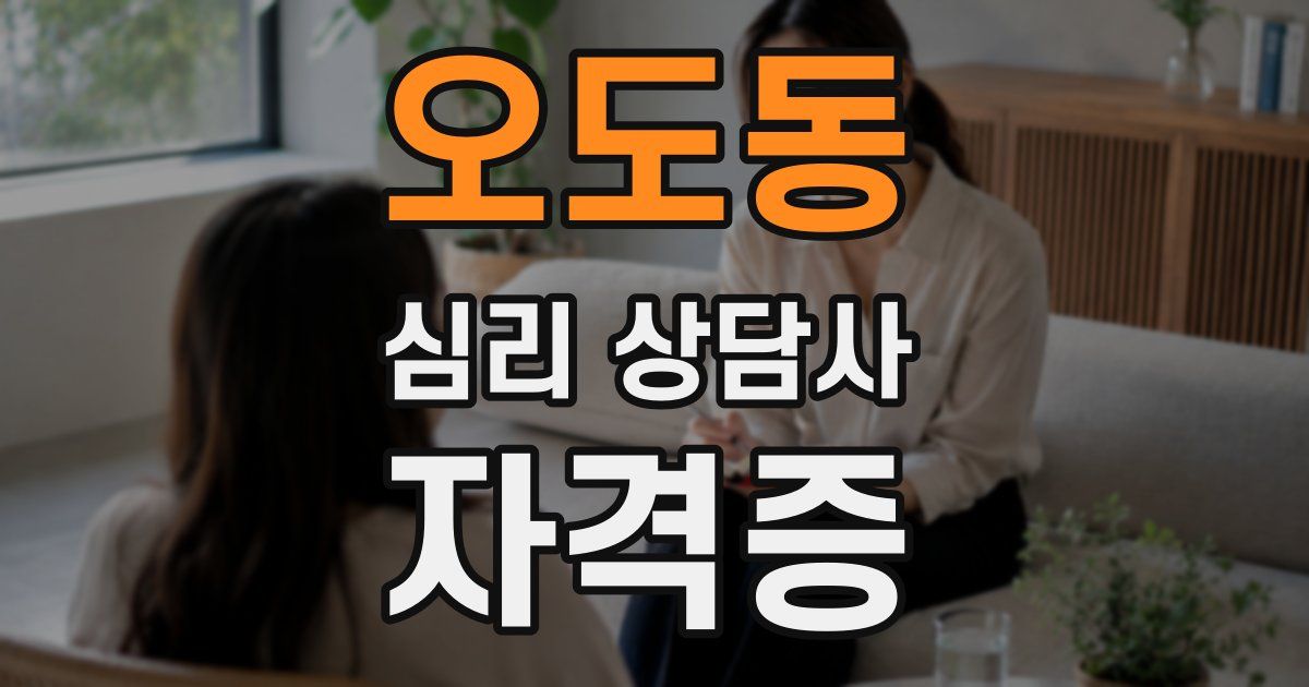 오도동 심리 상담사 자격증