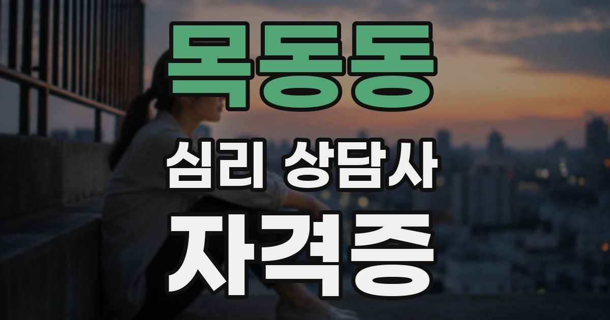 목동동 심리 상담사 자격증
