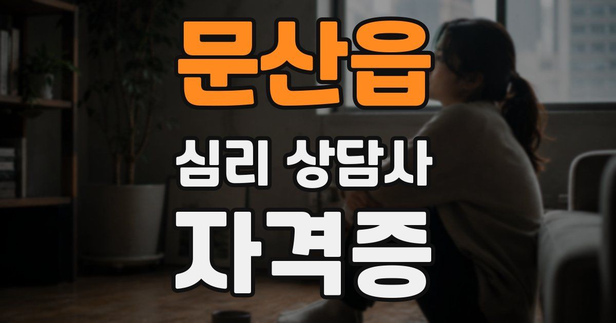 문산읍 심리 상담사 자격증