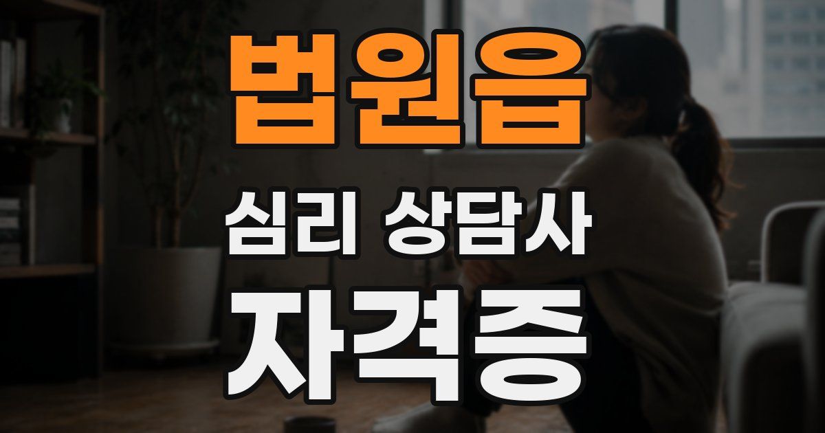 법원읍 심리 상담사 자격증