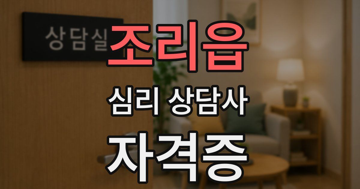 조리읍 심리 상담사 자격증