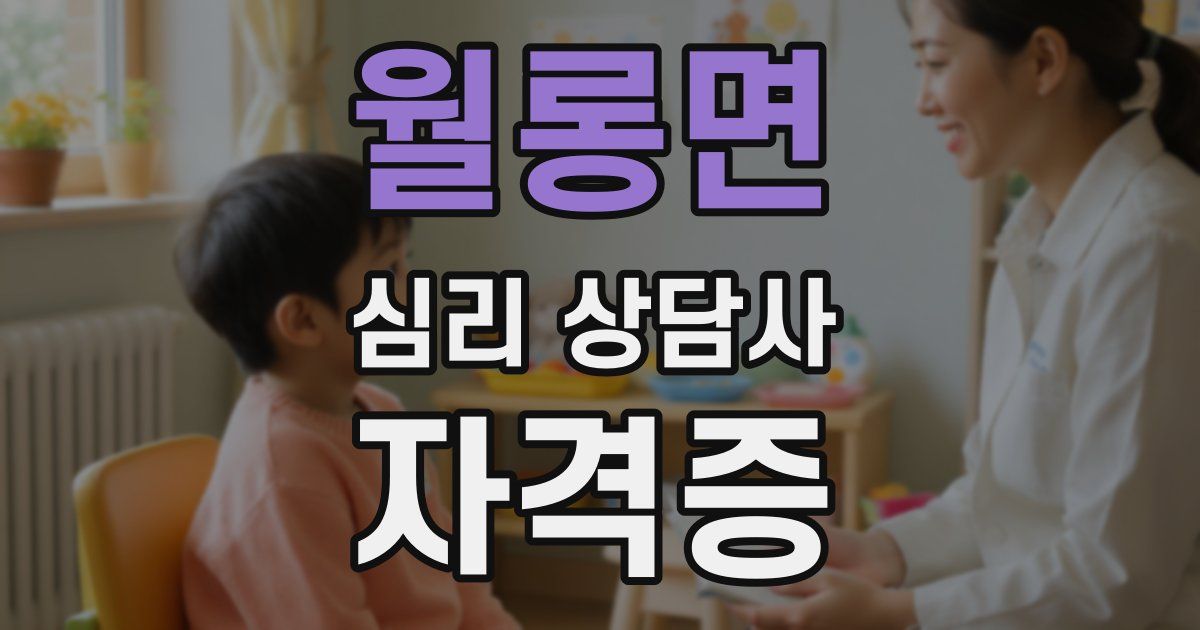 월롱면 심리 상담사 자격증