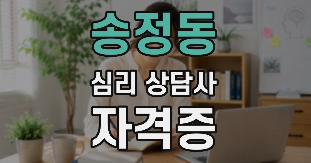 송정동 심리 상담사 자격증