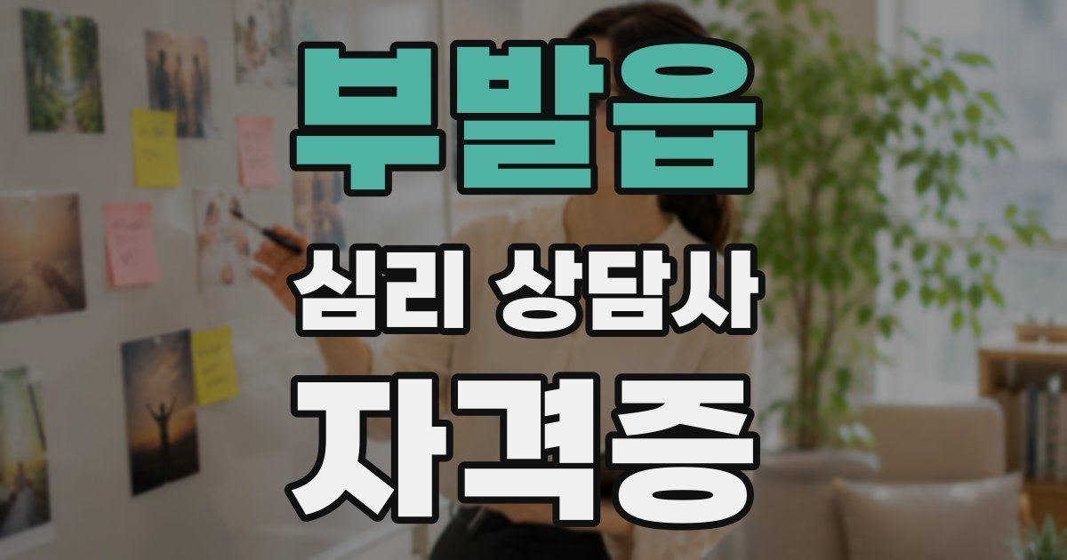 부발읍 심리 상담사 자격증