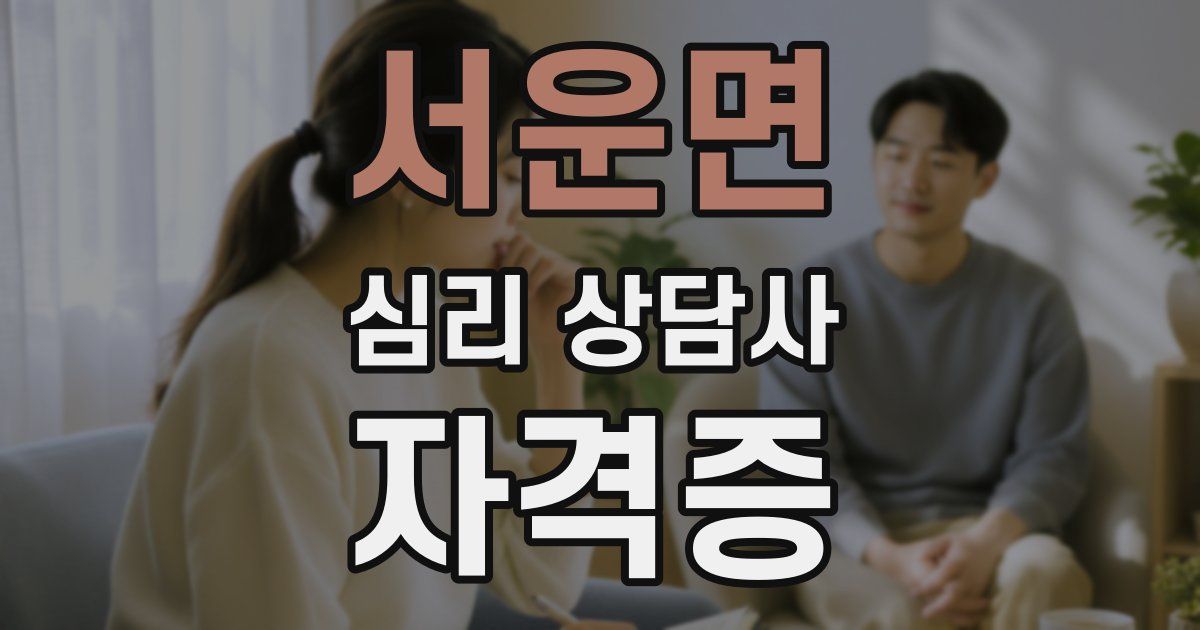 서운면 심리 상담사 자격증