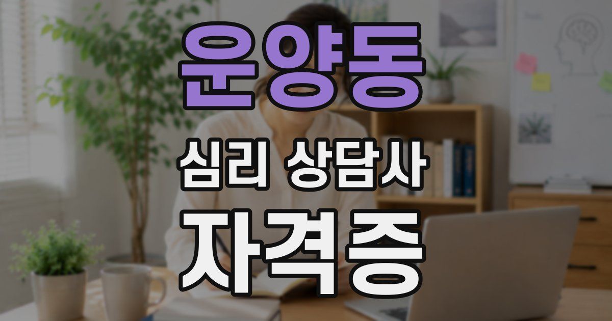 운양동 심리 상담사 자격증