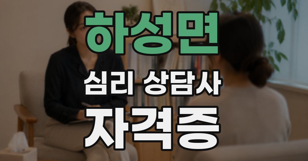 하성면 심리 상담사 자격증