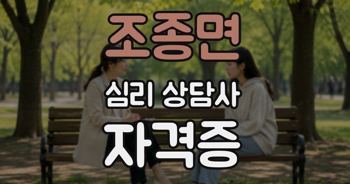 조종면 심리 상담사 자격증
