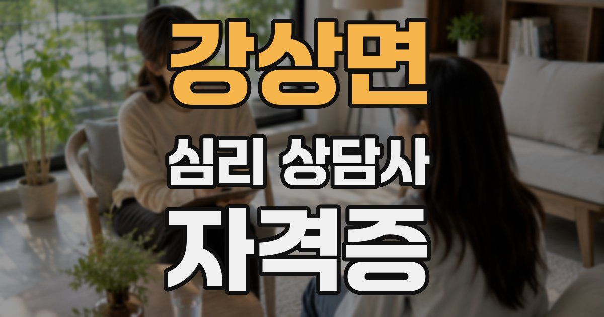 강상면 심리 상담사 자격증