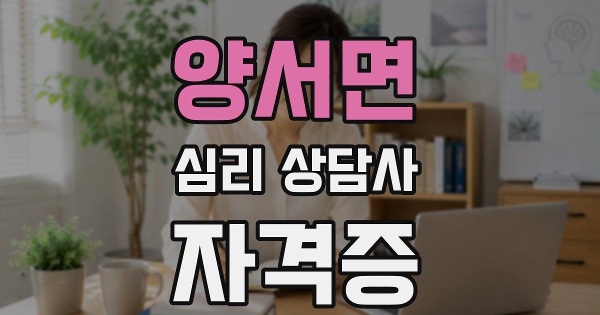 양서면 심리 상담사 자격증