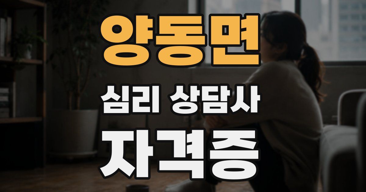 양동면 심리 상담사 자격증