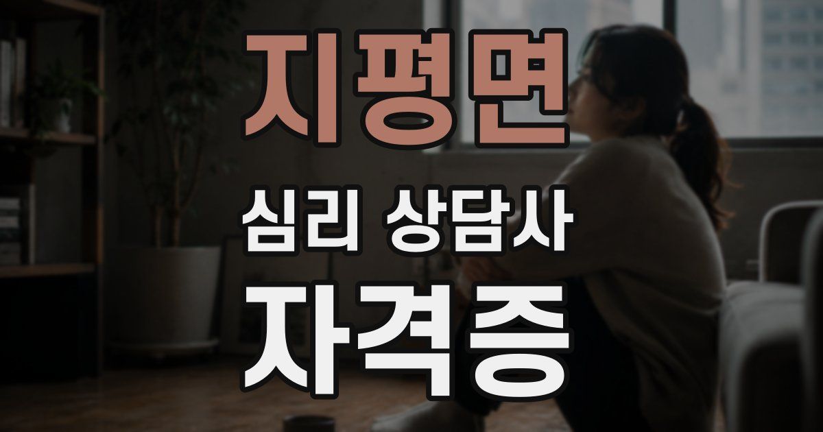 지평면 심리 상담사 자격증