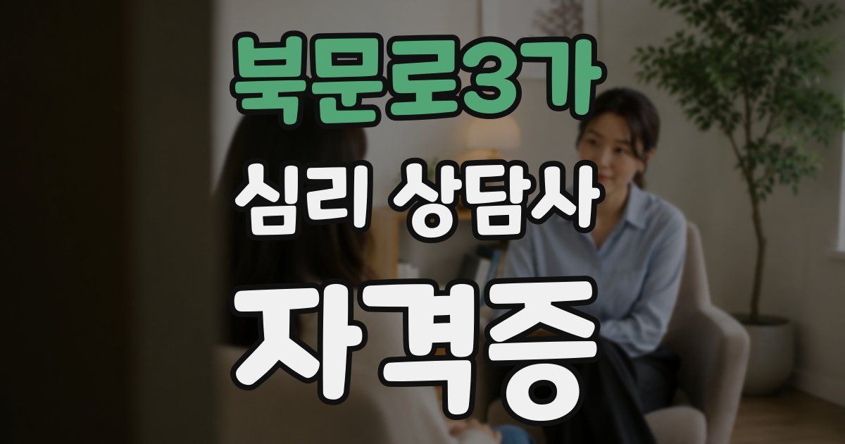 북문로3가 심리 상담사 자격증