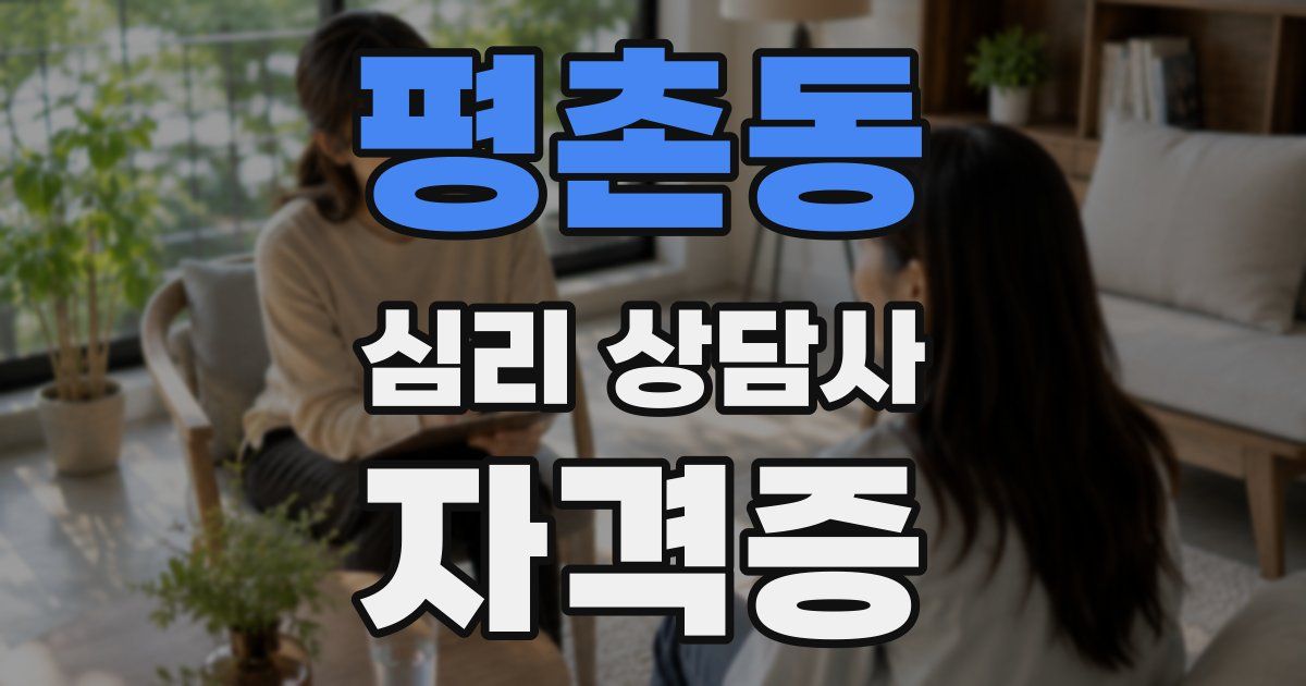 평촌동 심리 상담사 자격증