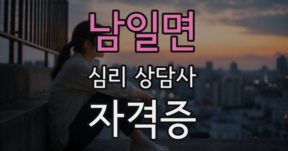남일면 심리 상담사 자격증
