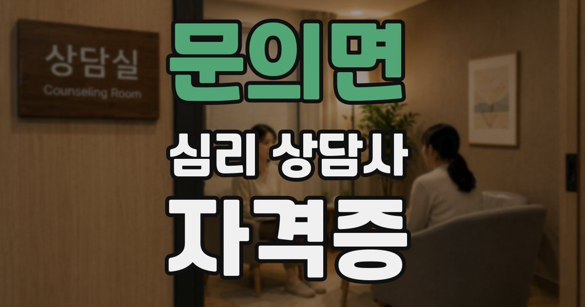 문의면 심리 상담사 자격증