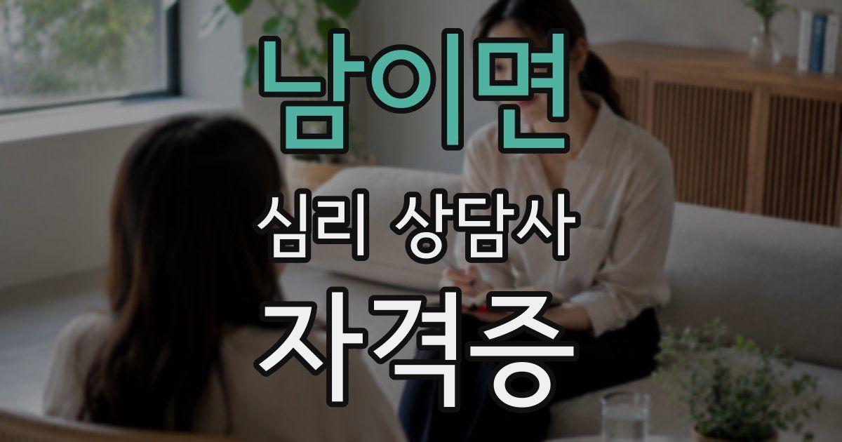 남이면 심리 상담사 자격증