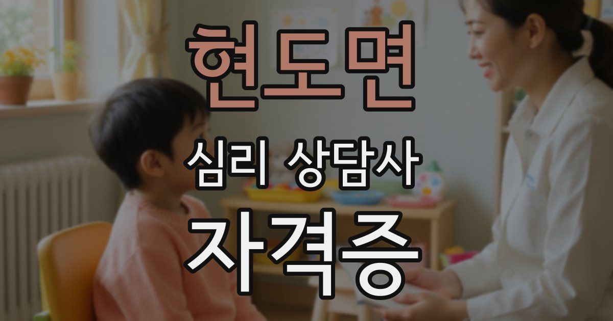 현도면 심리 상담사 자격증