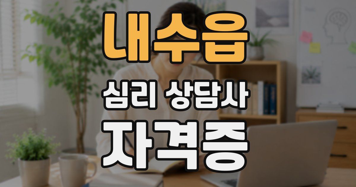 내수읍 심리 상담사 자격증
