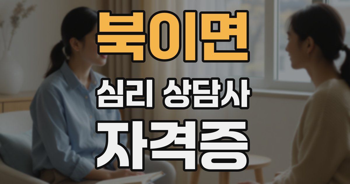 북이면 심리 상담사 자격증