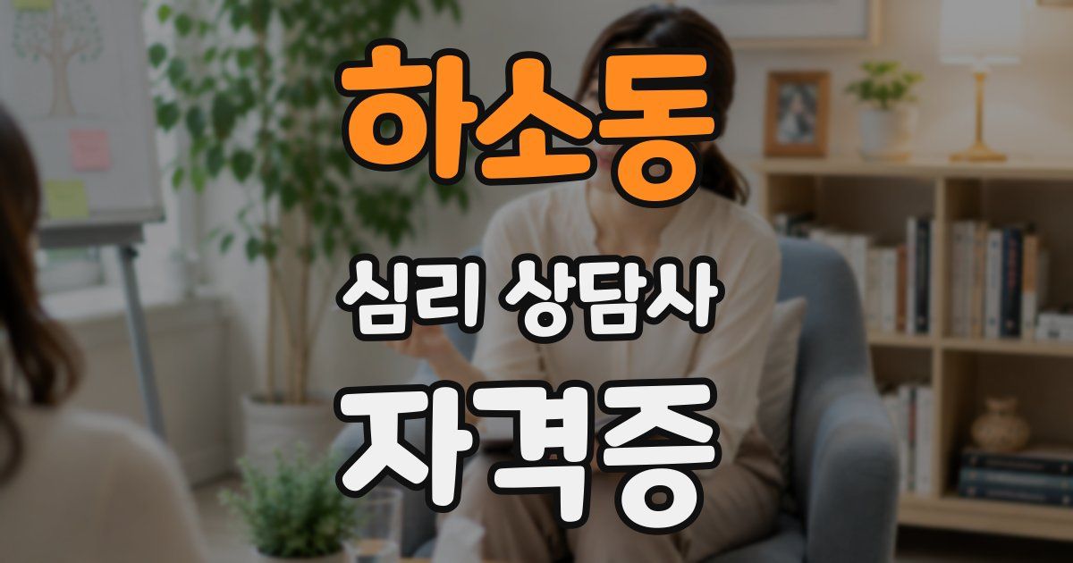 하소동 심리 상담사 자격증