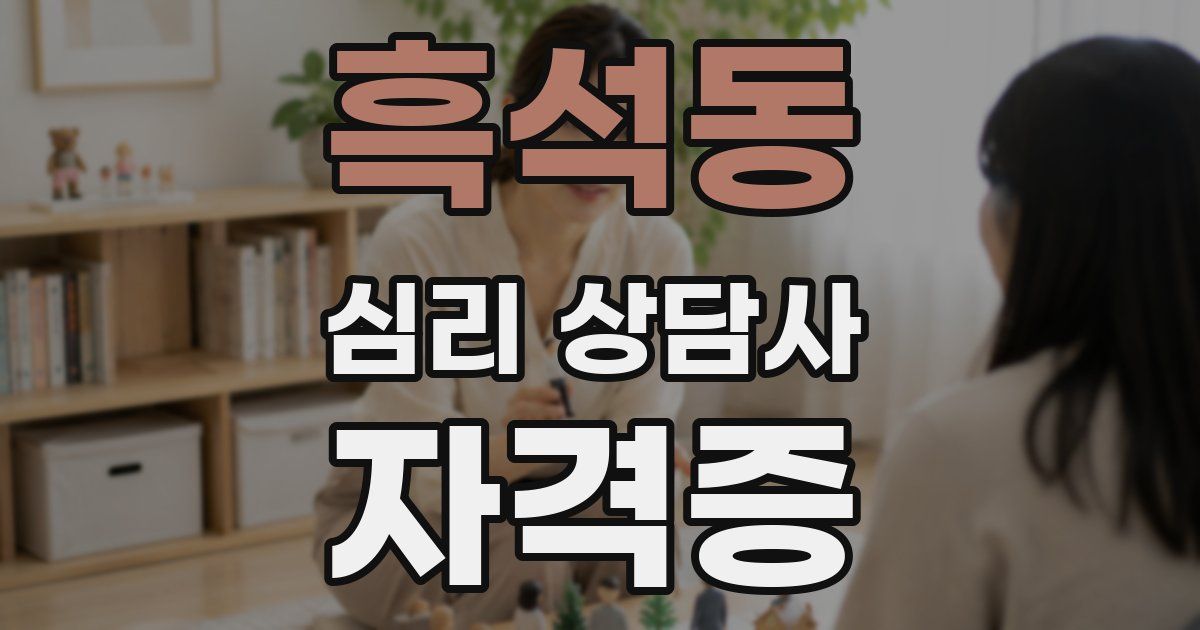 흑석동 심리 상담사 자격증