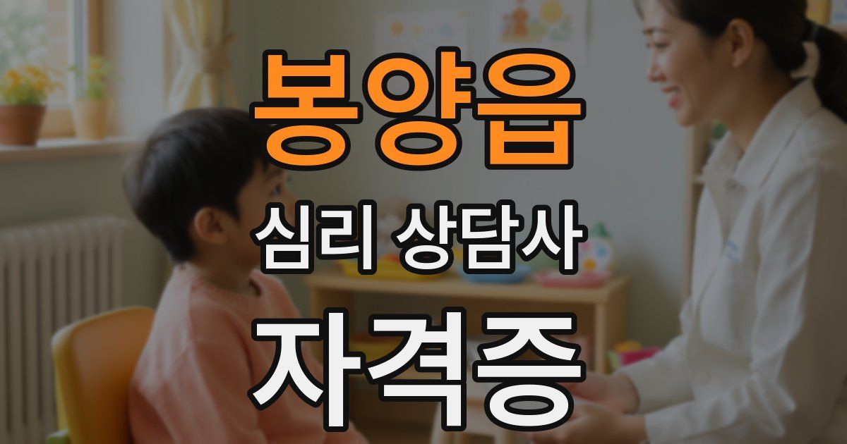 봉양읍 심리 상담사 자격증