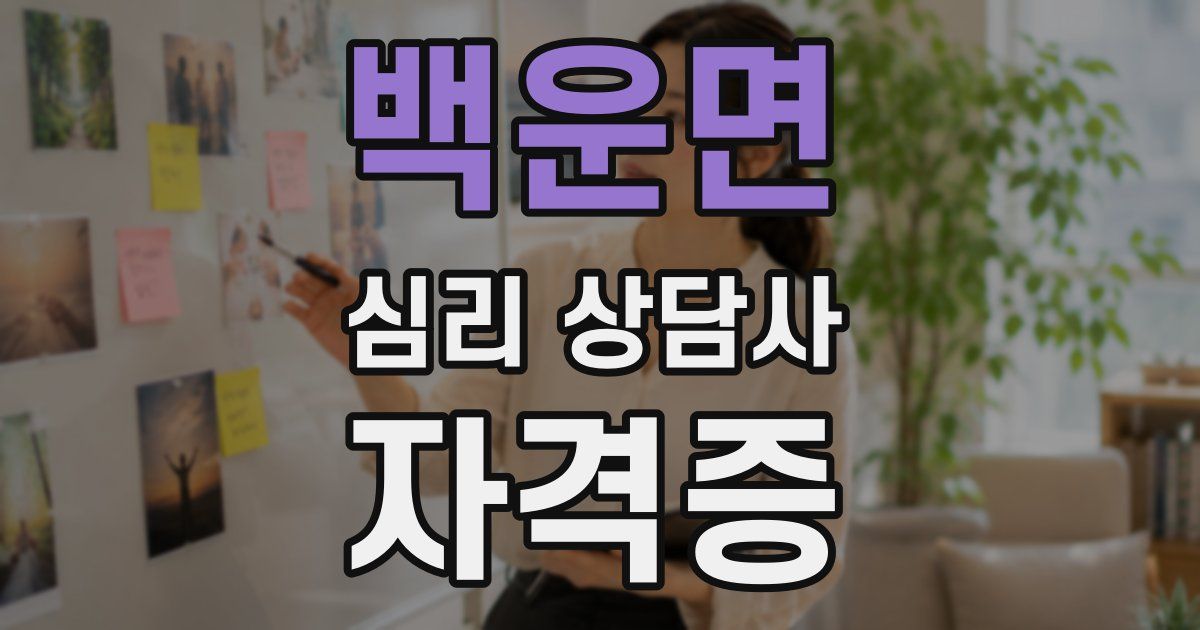 백운면 심리 상담사 자격증