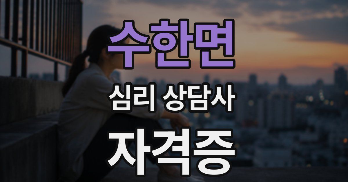 수한면 심리 상담사 자격증