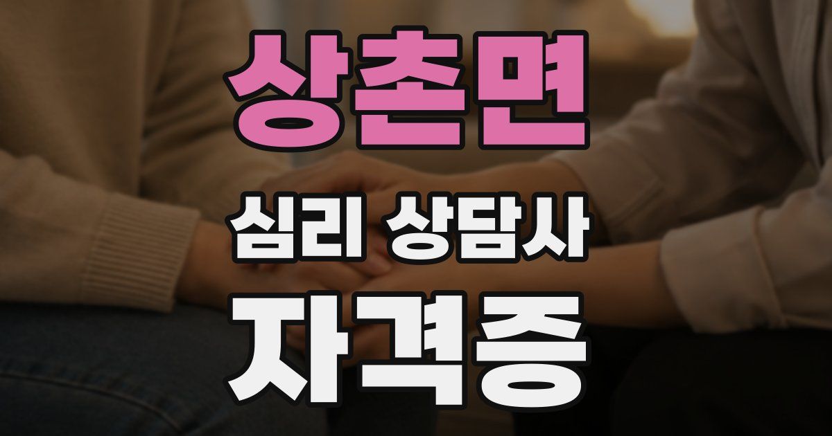 상촌면 심리 상담사 자격증