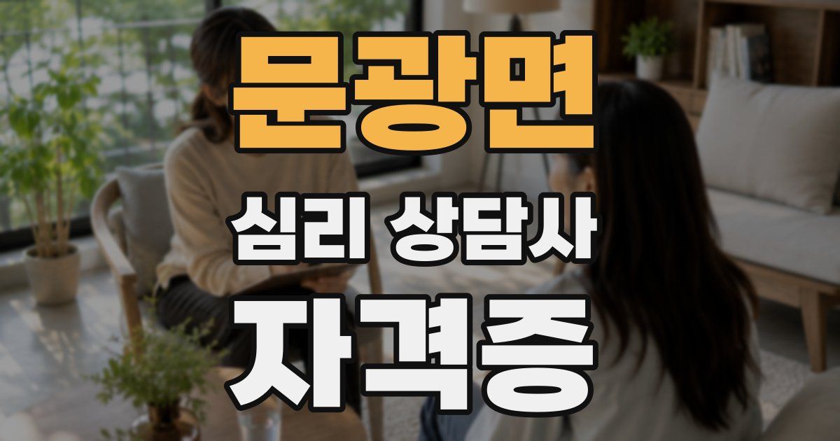 문광면 심리 상담사 자격증