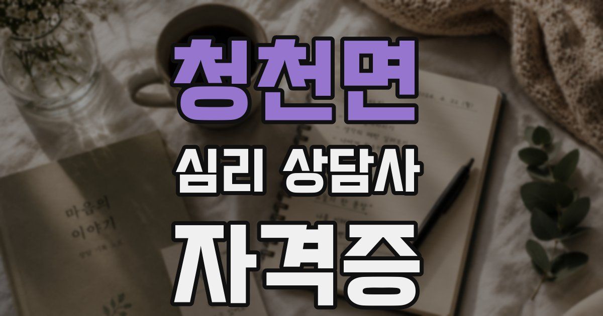 청천면 심리 상담사 자격증