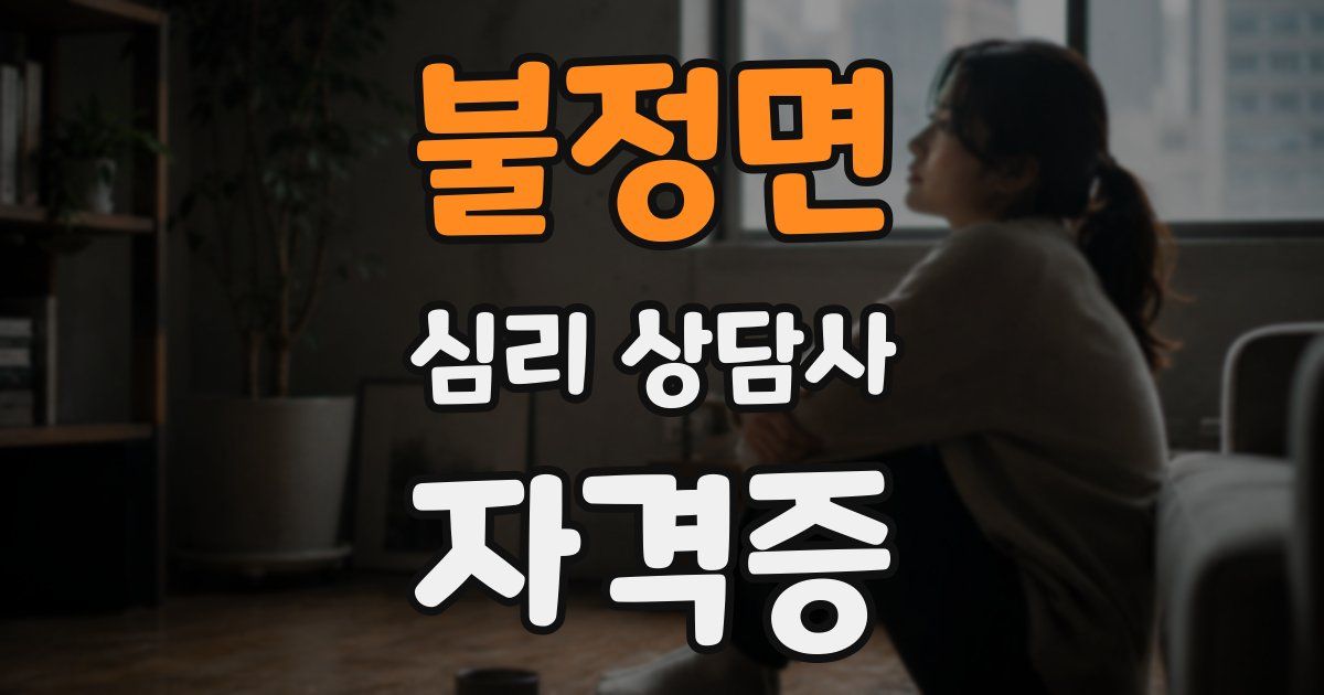 불정면 심리 상담사 자격증