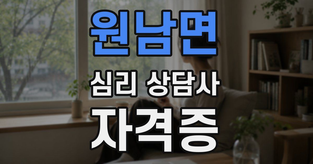 원남면 심리 상담사 자격증