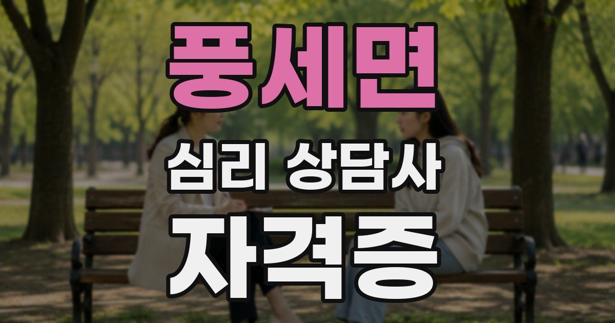 풍세면 심리 상담사 자격증