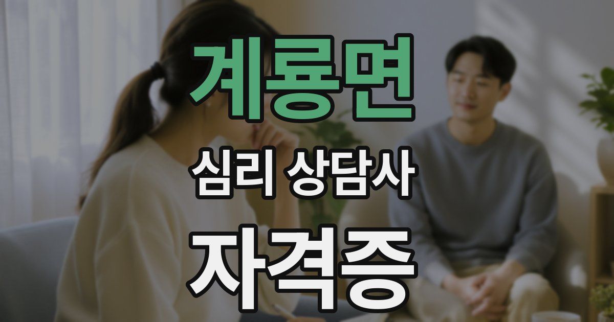 계룡면 심리 상담사 자격증