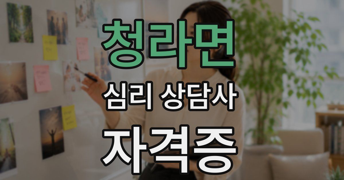 청라면 심리 상담사 자격증