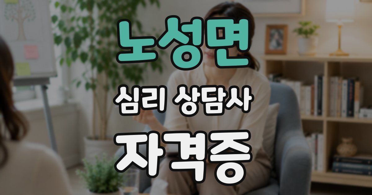 노성면 심리 상담사 자격증