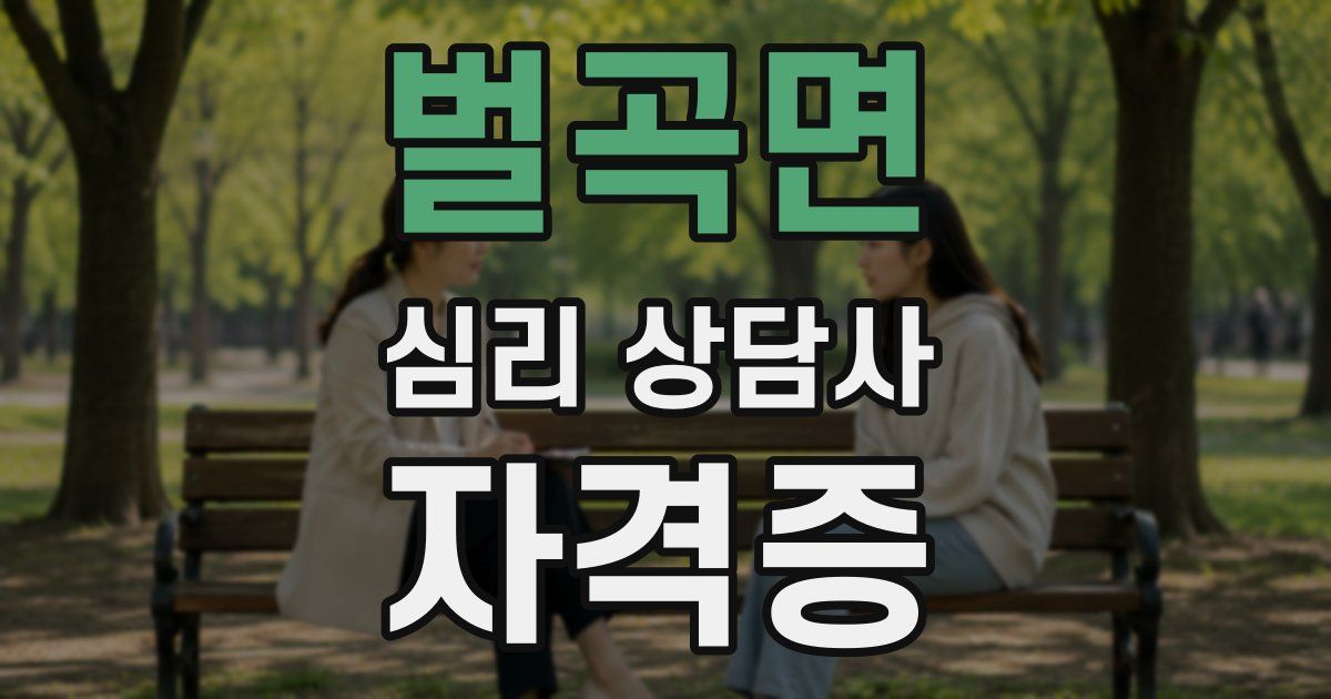 벌곡면 심리 상담사 자격증