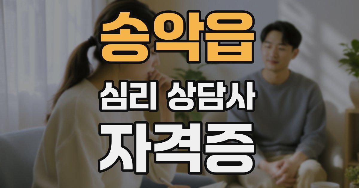 송악읍 심리 상담사 자격증