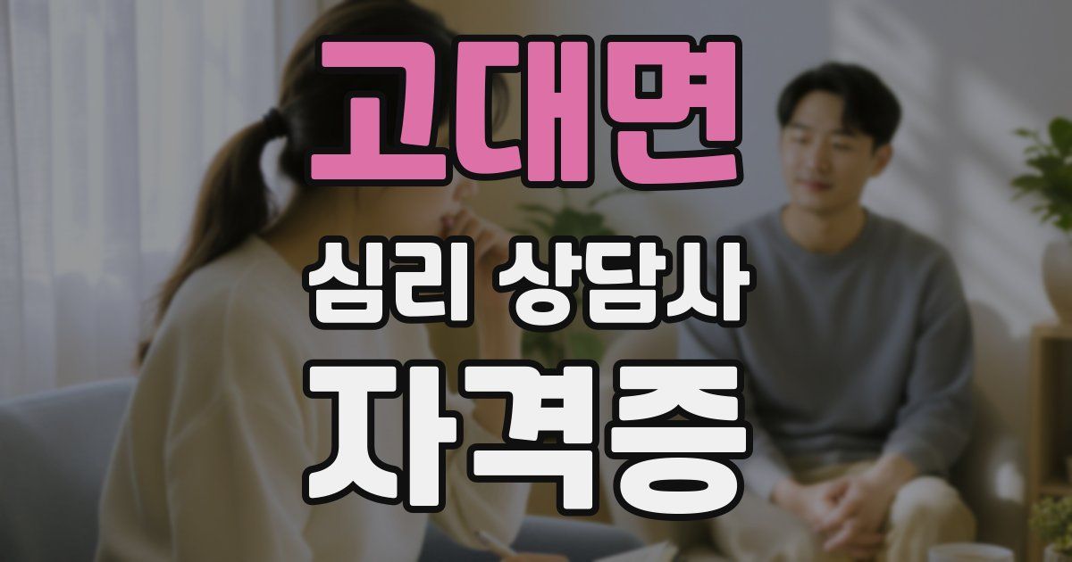 고대면 심리 상담사 자격증