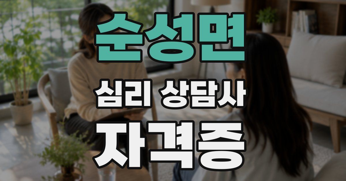 순성면 심리 상담사 자격증