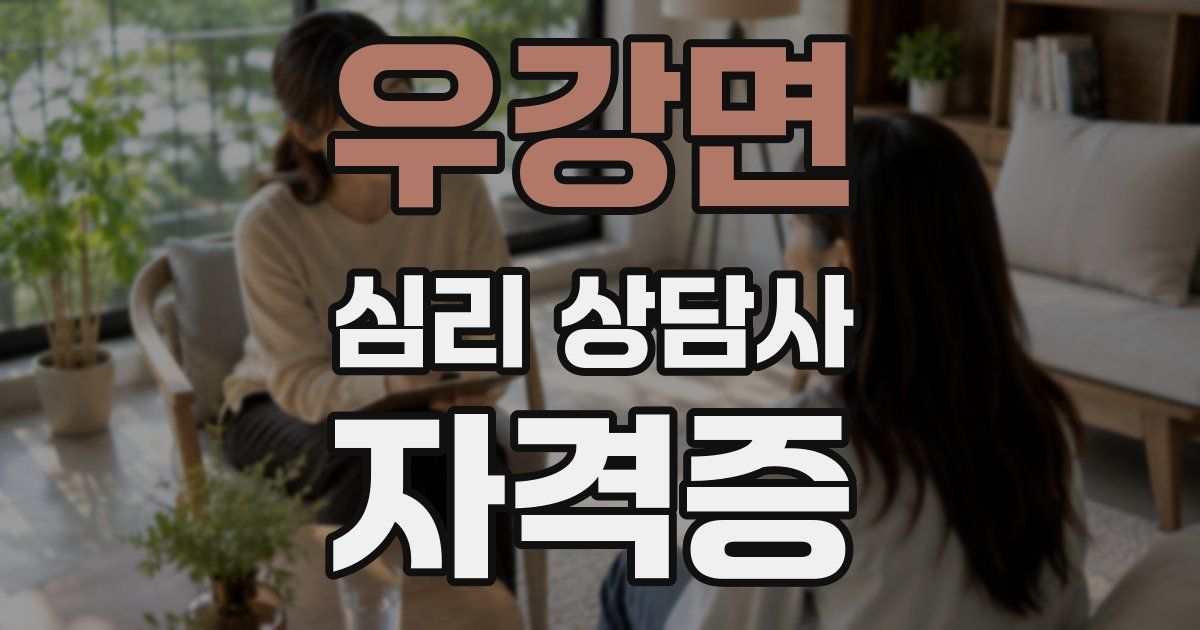 우강면 심리 상담사 자격증