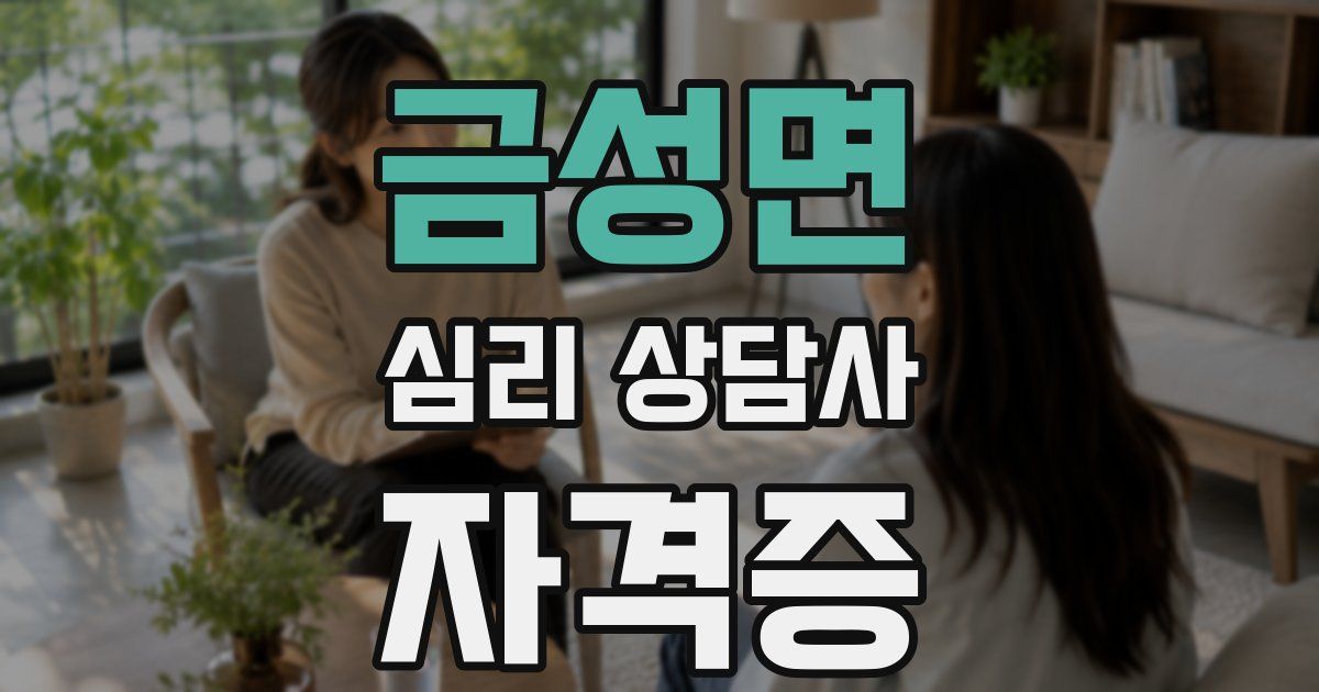 금성면 심리 상담사 자격증