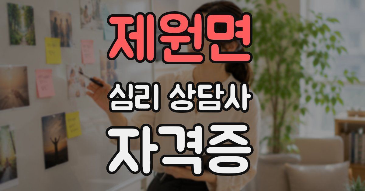 제원면 심리 상담사 자격증