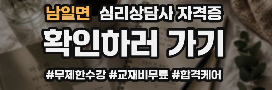 남일면 심리 상담사 자격증